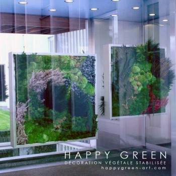 La décoration végétale avec des plantes stabilisées participe à l’isolation acoustique et thermique.
© Happy Green